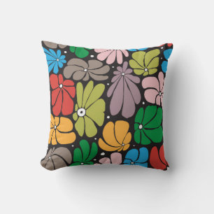 Seamless floral pattern with stylised large blosso cushion