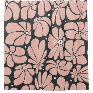 Seamless floral pattern with stylised large blosso shower curtain