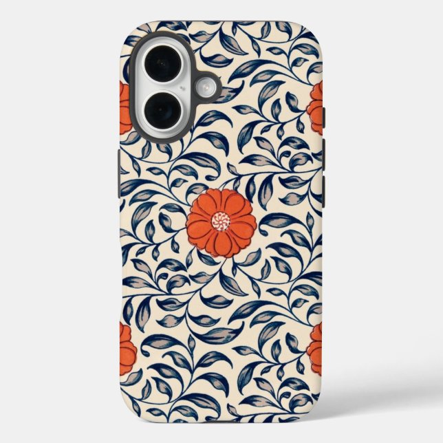 Seamless floral pattern with vibrant orange flower Case-Mate iPhone case (Back)