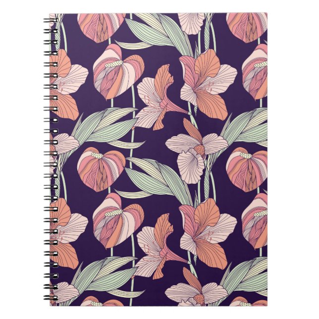 Seamless floral patternpattern,flower,orchid,moder notebook (Front)