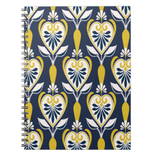 Seamless floral patterns in scandinavian style. pa notebook