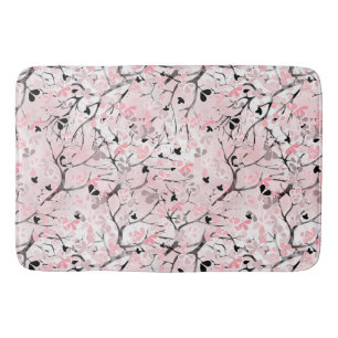 Seamless floral spring flowers leaves branches pin bath mat