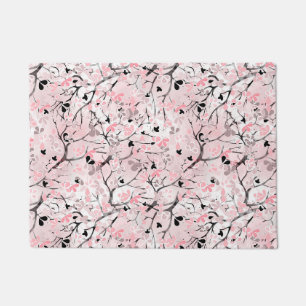 Seamless floral spring flowers leaves branches pin doormat