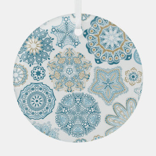 Seamless Floral Square: Copy Tiling Glass Tree Decoration