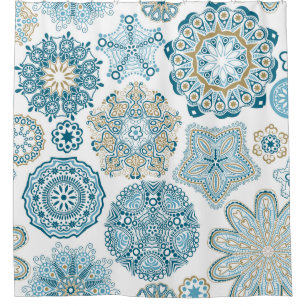 Seamless Floral Square: Copy Tiling Shower Curtain