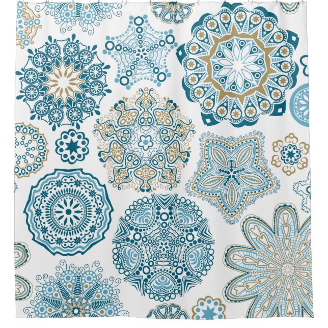 Seamless Floral Square: Copy Tiling Shower Curtain (Front)