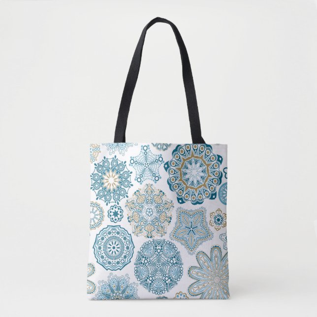 Seamless Floral Square: Copy Tiling Tote Bag (Front)