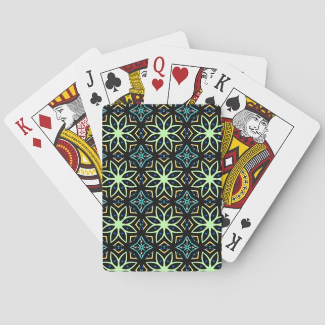 Seamless Floral Symmetrical Pattern Playing Cards (Back)