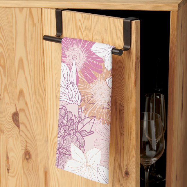 Seamless Floral  Tea Towel (Thirds Fold)