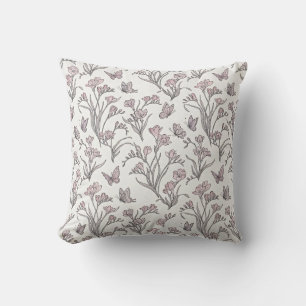 Seamless Floral Throw Pillow
