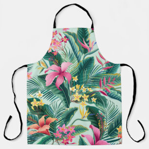 seamless floral tropical pattern with hibiscus and apron