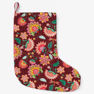 Seamless floral vintage classic pattern with Victo Small Christmas Stocking