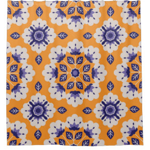 seamless floral vintage pattern shower curtain
