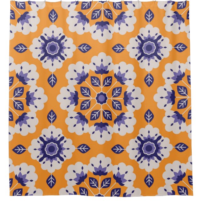 seamless floral vintage pattern shower curtain (Front)