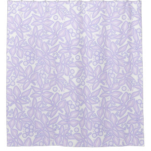 Seamless floral violet flowers lace leaves white p shower curtain