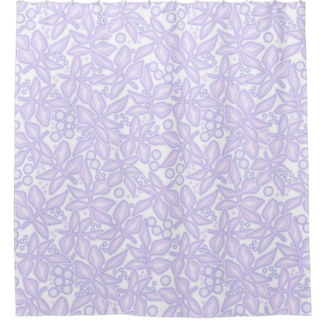 Seamless floral violet flowers lace leaves white p shower curtain (Front)