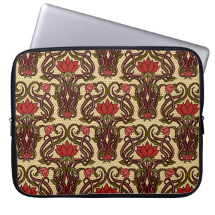 Seamless floral wallpaper in art nouveau style, Vi Laptop Sleeve