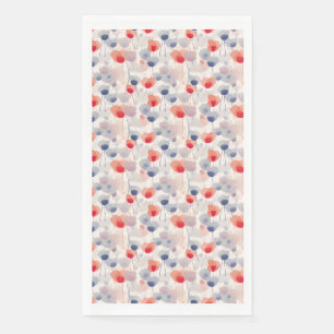 Seamless Floral With Red, Blue, and White Flowers Napkin