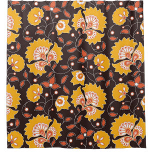 seamless flower coloured indian style pattern on b shower curtain