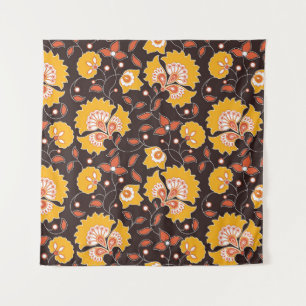 seamless flower coloured indian style pattern on b tapestry