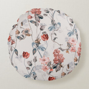 seamless flower design with light backgroundflower round cushion