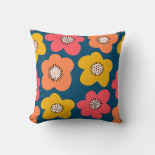 Seamless flower pattern. Bold florals Scandinavian Cushion
