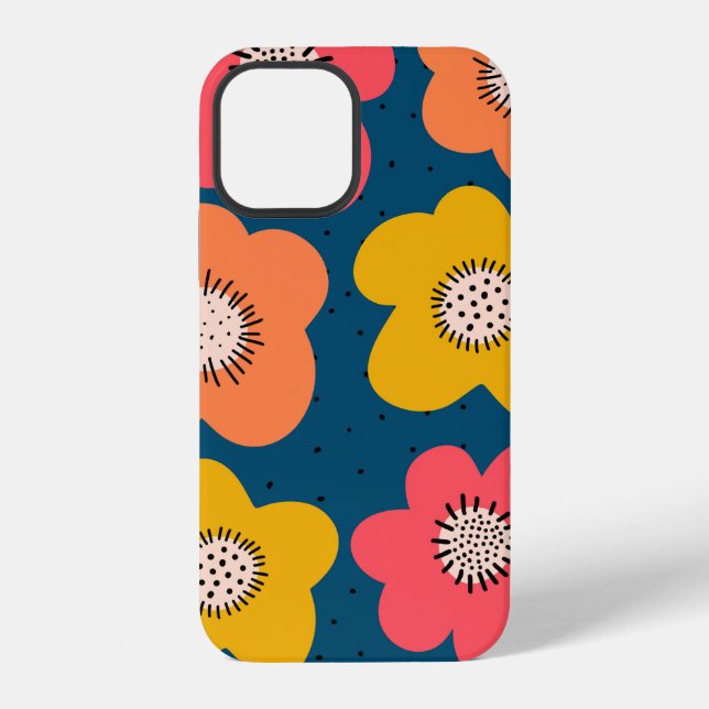 Seamless flower pattern. Bold florals Scandinavian iPhone Case (Back)