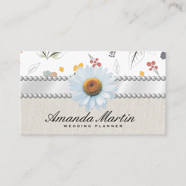 Seamless Flower Pattern Business Card (Front)