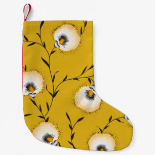 seamless flower pattern on yellowabstract,art,flow small christmas stocking