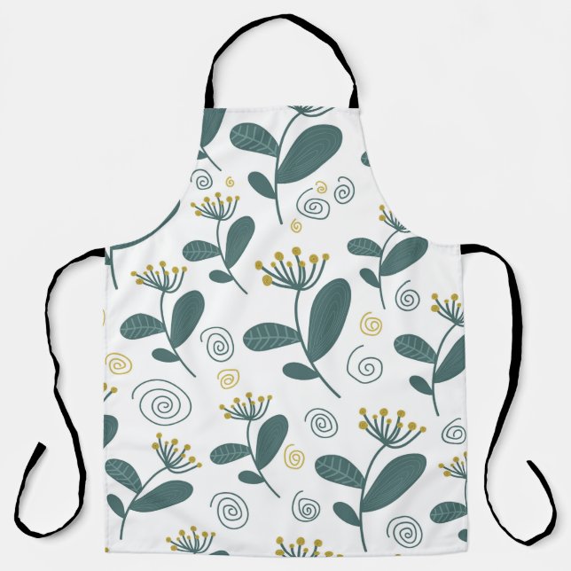 Seamless flowers background in Scandinavian style. Apron (Front)