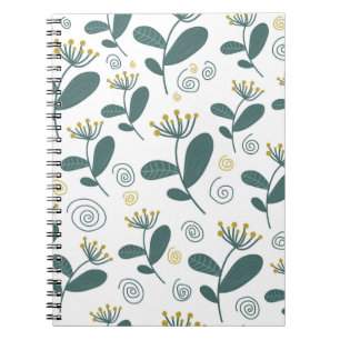 Seamless flowers background in Scandinavian style. Notebook