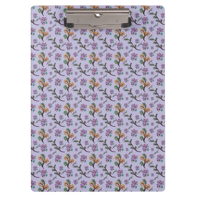 Seamless Forest Leaves Pattern Dark Botanical  Clipboard (Front)