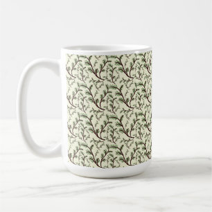 Seamless Forest Leaves Pattern Dark Botanical Coffee Mug