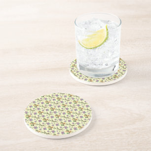 Seamless Forest Leaves Pattern Dark Botanical Natu Coaster