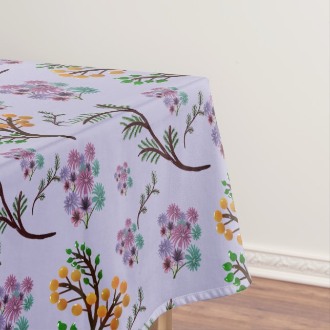 Seamless Forest Leaves Pattern Dark Botanical  Tablecloth (In Situ)