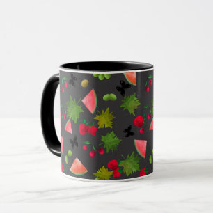 Seamless Fresh Fruits Berries Watercolor Cartoon C Mug