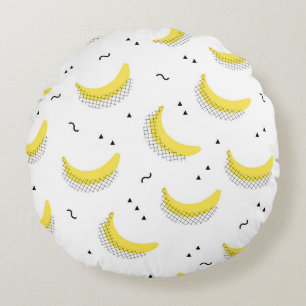 seamless fruit kids background. Abstract geometri Round Cushion