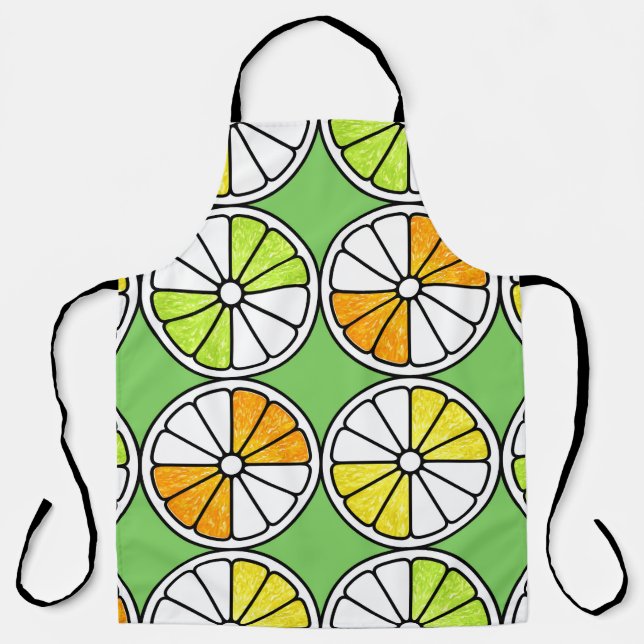 Seamless fruit pattern. Painted illustration. Oran Apron (Front)