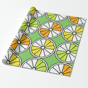 Seamless fruit pattern. Painted illustration. Oran Wrapping Paper