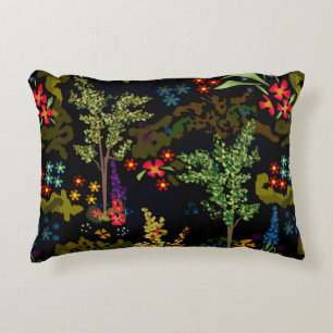 Seamless fun beautiful cute cartoon flowers plants decorative cushion