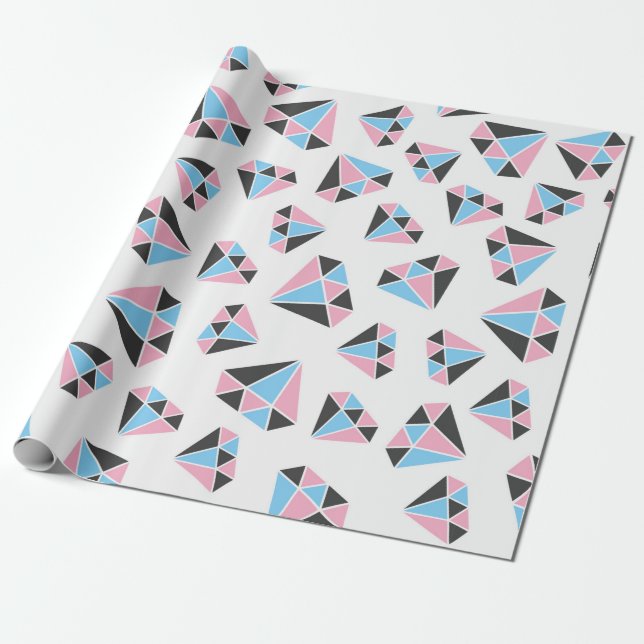 seamless gem pattern. Vintage illustration Wrapping Paper (Unrolled)