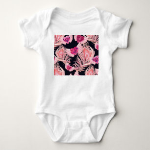 Seamless Gentle Watercolor Valentine's Pattern Baby Bodysuit