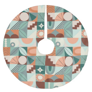 Seamless geometric, abstract mosaic pattern. brushed polyester tree skirt