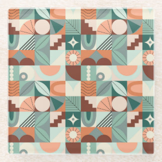 Seamless geometric, abstract mosaic pattern. glass coaster