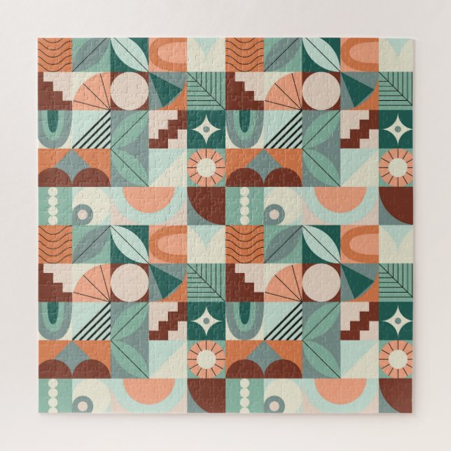 Seamless geometric, abstract mosaic pattern. jigsaw puzzle (Vertical)