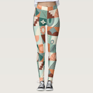 Seamless geometric, abstract mosaic pattern. leggings