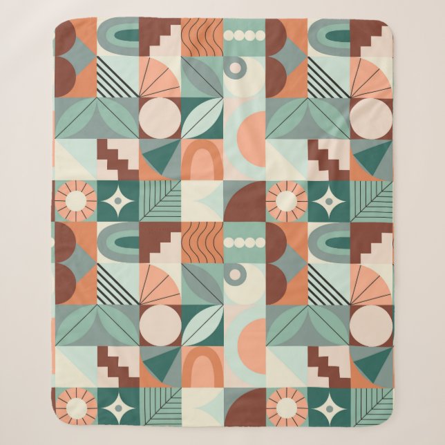 Seamless geometric, abstract mosaic pattern. sherpa blanket (Front)