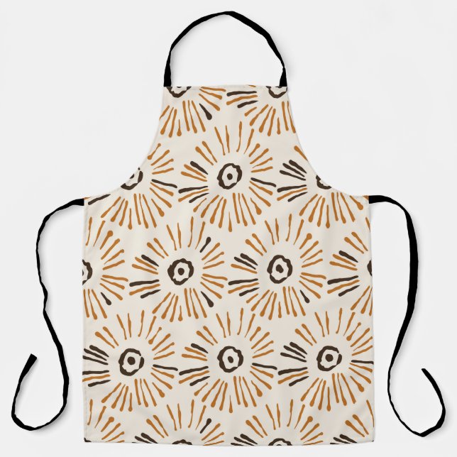 Seamless geometric batik floral pattern on autumn  apron (Front)