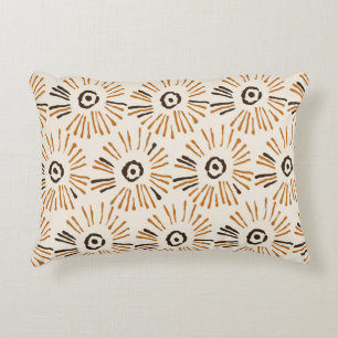 Seamless geometric batik floral pattern on autumn  decorative cushion