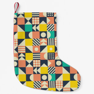 seamless geometric colourful pattern small christmas stocking